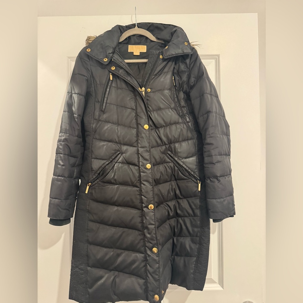 Michael Kors Women's Faux-Fur-Trim Hooded Puffer Coat